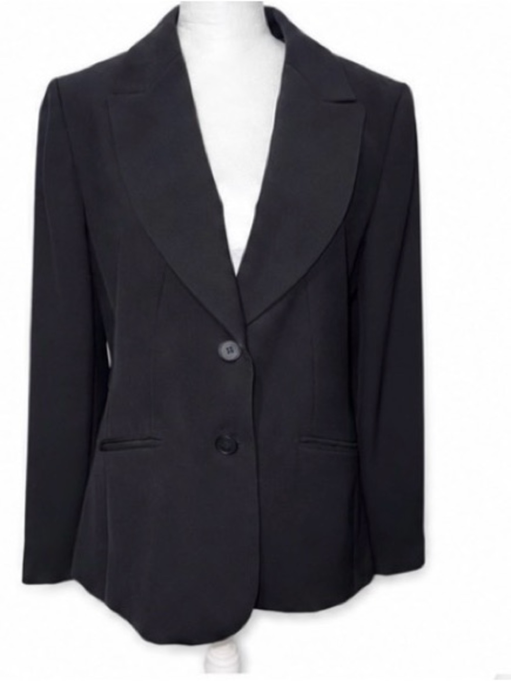 LOFT Black Women’s Single-Breasted Blazer with Notch Lapel